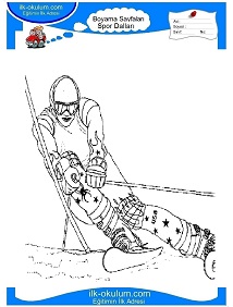 Çocuklar İçin Kayak Boyama Sayfaları 